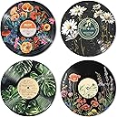 HK Studio Hippie Decor, Posters for Room Aesthetic - Botanical Wall Art, Record Decor, 4pcs 12"