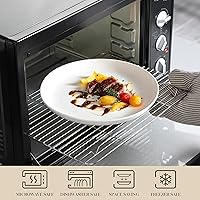 Vista 4 de MALACASA Juego de 6 platos llanos de 10.5 pulgadas, platos redondos de postre de porcelana, platos para servir, juego de platos de ensalada, aptos