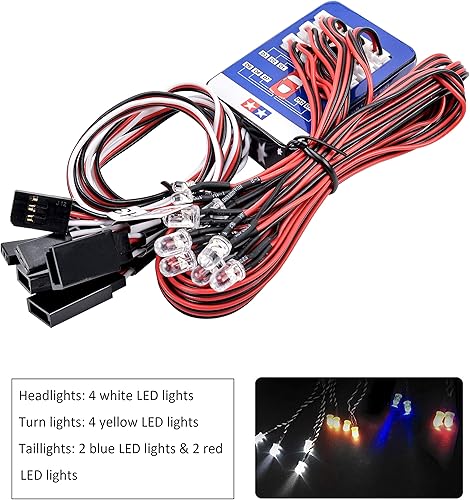 Miniatura 2 de 12 RC Car LED Kit de iluminación de freno de dirección simulación luz flash para modelos a escala 1/10 Yokomo Tamiya HSP HPI AXIAL RC4WD Traxxas