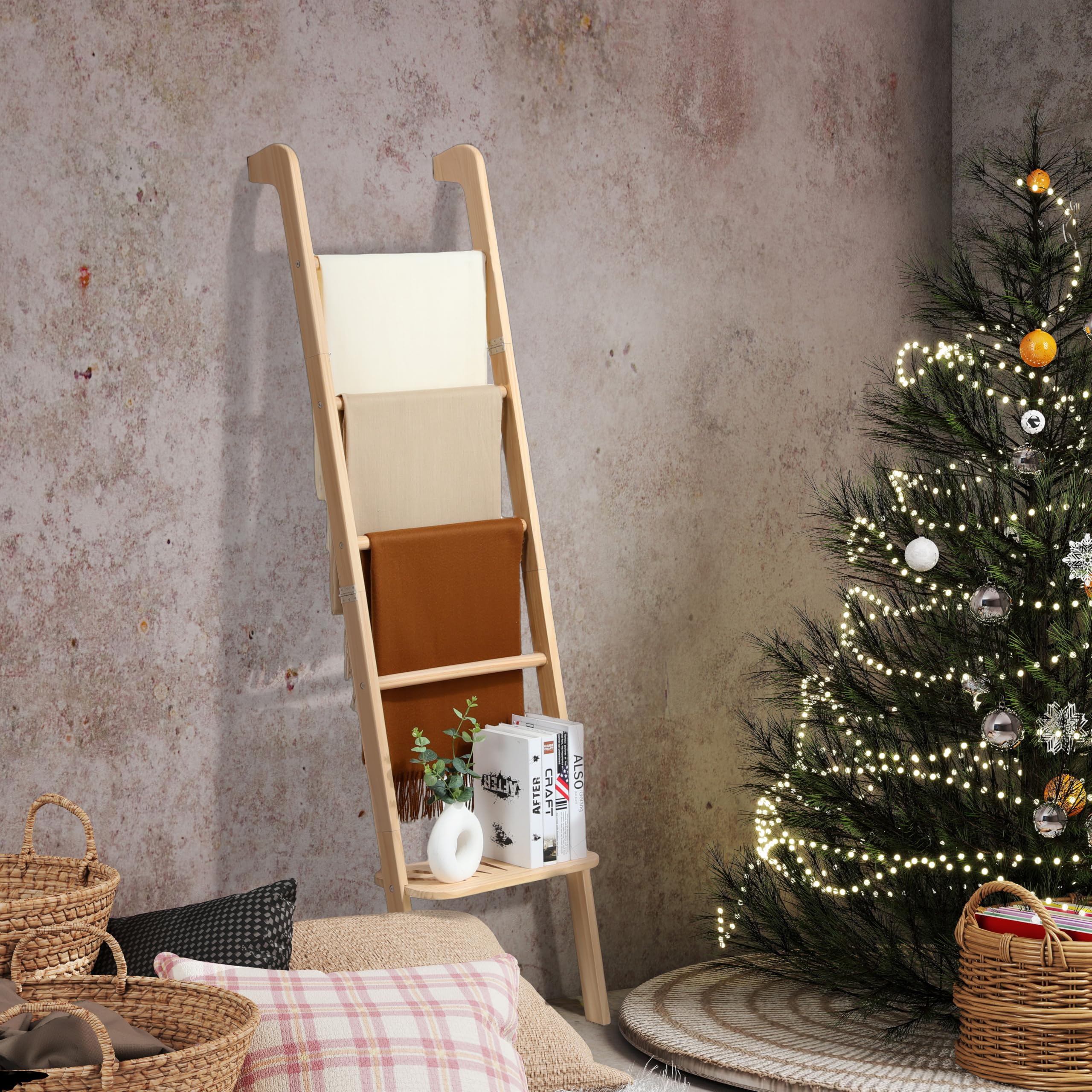 Latitude Run® Blanket Ladder For Living Room And Bedroom, 6-Tier Wall - View #14