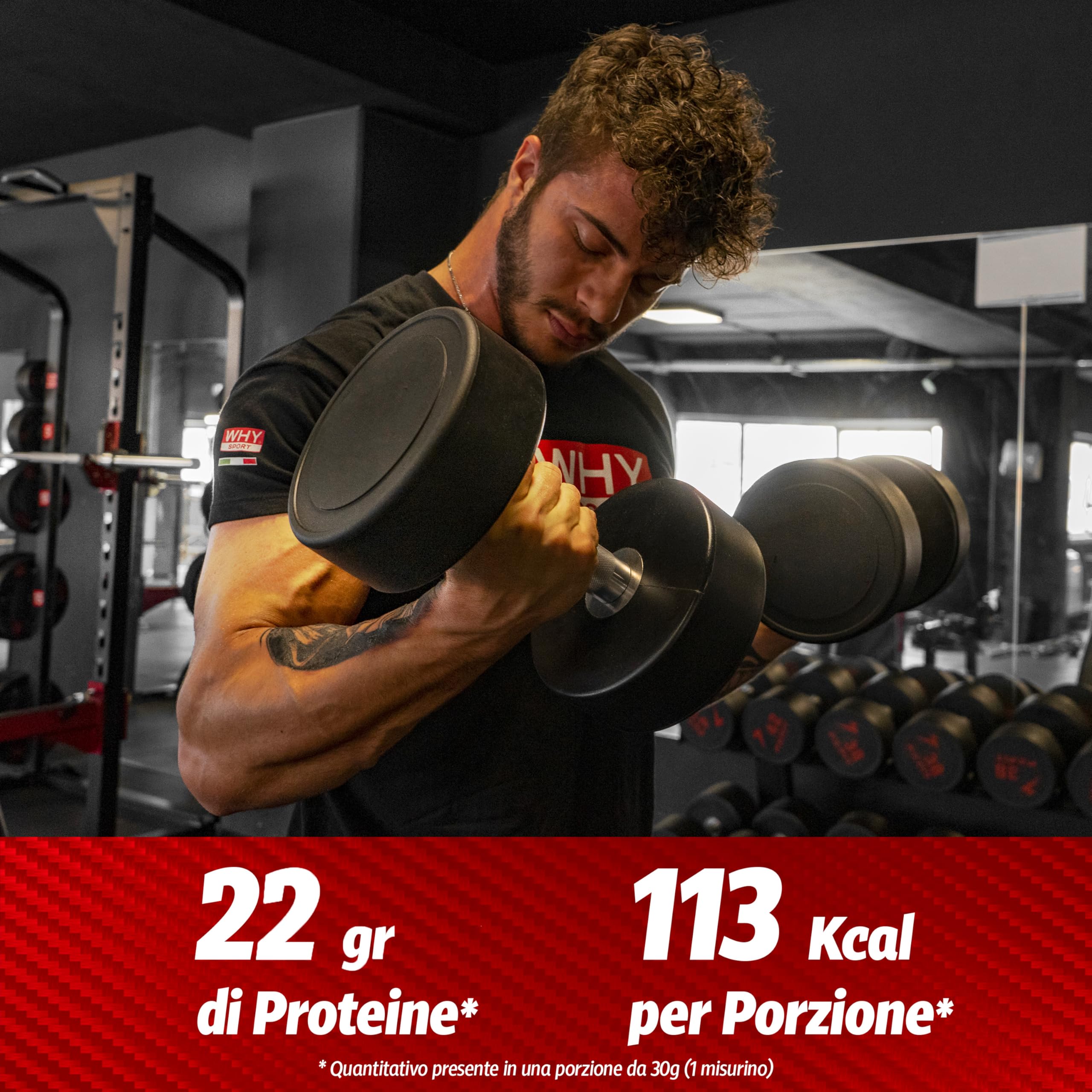 WHY SPORT WPC 100% WHEY - Protéines Whey - Protéines en Poudre pour la Masse Musculaire - Sans Gluten - Yaourt Fraise - 1 Kg