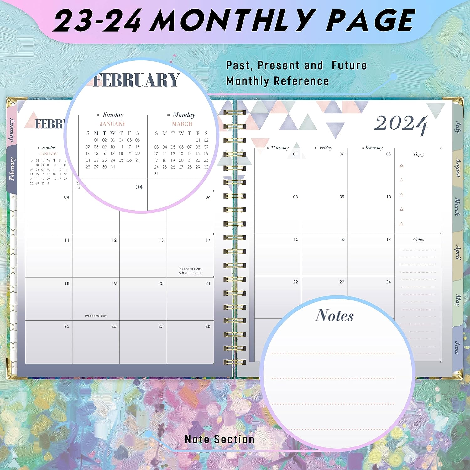 Planner 2023-2024 - Academic Planner 2023-2024, Jul.2023 - Jun.2024, 2023-2024 Large Planner, 2023-2024 Planner Weekly & Monthly, 8" x 10", Hardcover with Back Pocket + Twin-Wire Binding + Inner Pocket - Purple