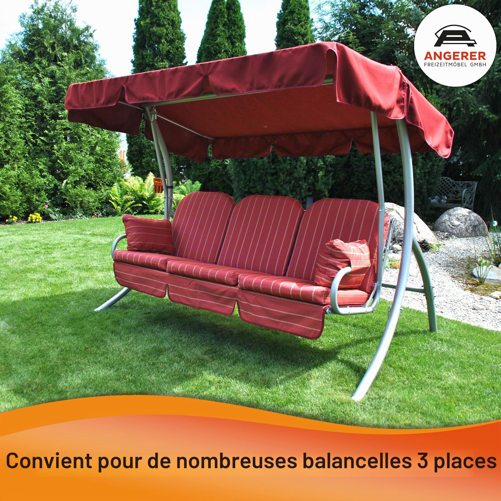 Angerer Deluxe - Coussin pour balancelle 3 Places Design Helsinki (balancelle Non Incluse)