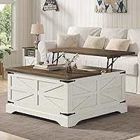 Vista 1 de Furnideco - Mesa de centro cuadrada de 35.5'' de ancho con tapa elevable, mesa de centro de granja con almacenamiento oculto, mesa central de madera