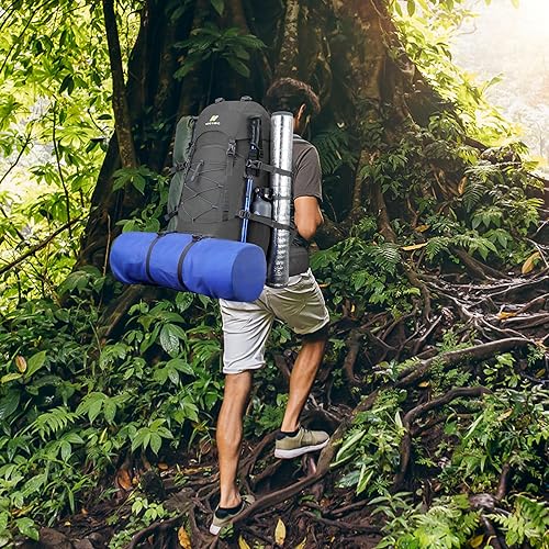 Miniatura 6 de Mochila de senderismo impermeable de 50 l60 l, mochila de camping con cubierta de lluvia, mochila de alto rendimiento para senderismo, viajes,