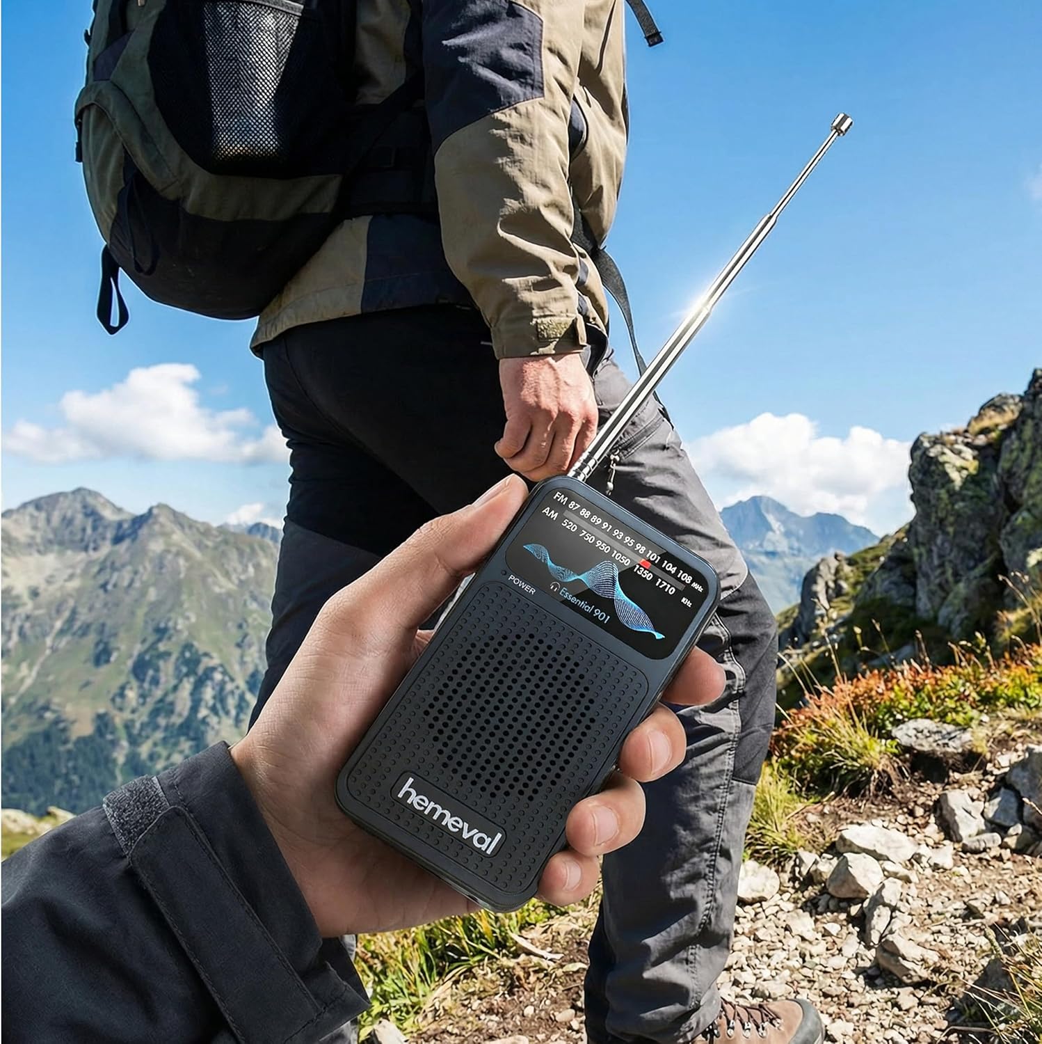 Radio Portátil a Pilas FM/Am Pequeña con Auriculares – Transistor de Bolsillo Sencillo, Fácil de Usar y con Buena Señal – Radio Compacta para Emergencias, Viajes y Camping (Negro) 8