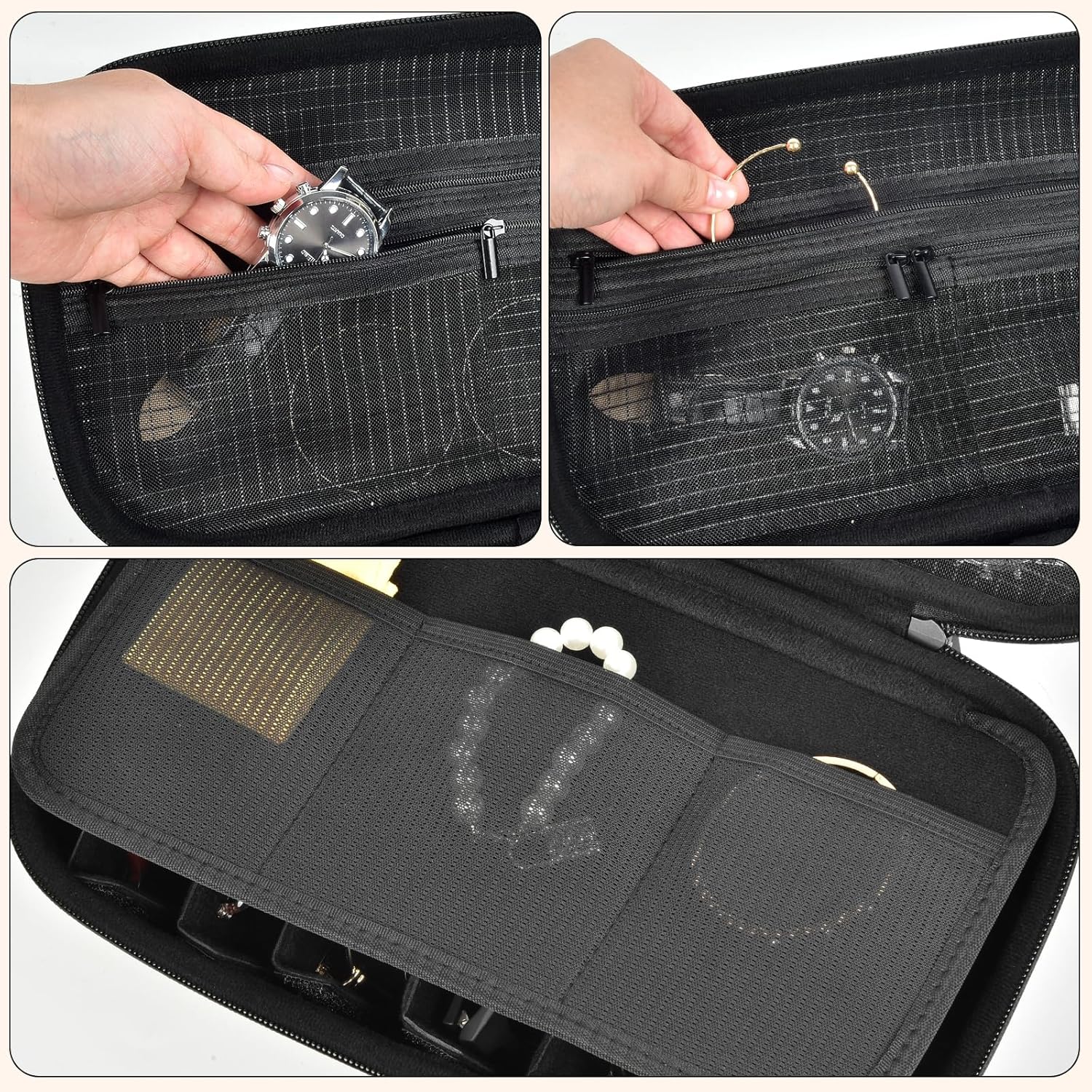 Sunglasses Organizer Case, Glasses Holder for Multiple Pairs Eyeglass, Sunglass Travel Storage with 8 Slot Adjustable Compartments, Eyeglasses Eyewear Storage Bag for Men Women (Box Only) - Image 5