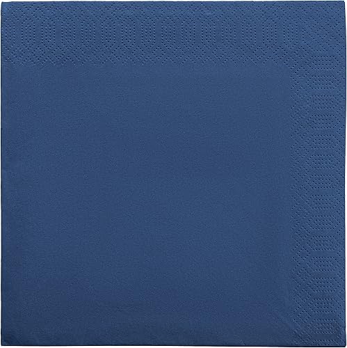 Miniatura 5 de Servilletas de papel desechables de 3 capas, color azul oscuro, cenas, bodas, cumpleaños, hechas en la UE, (125 unidades)