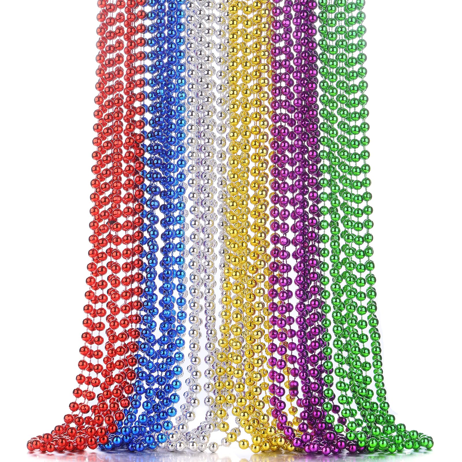 JoyGala 24PCS Bulk Parade Beads - Colorful Mardi Gras Bead Necklaces for Adults - Party Decorations & 33