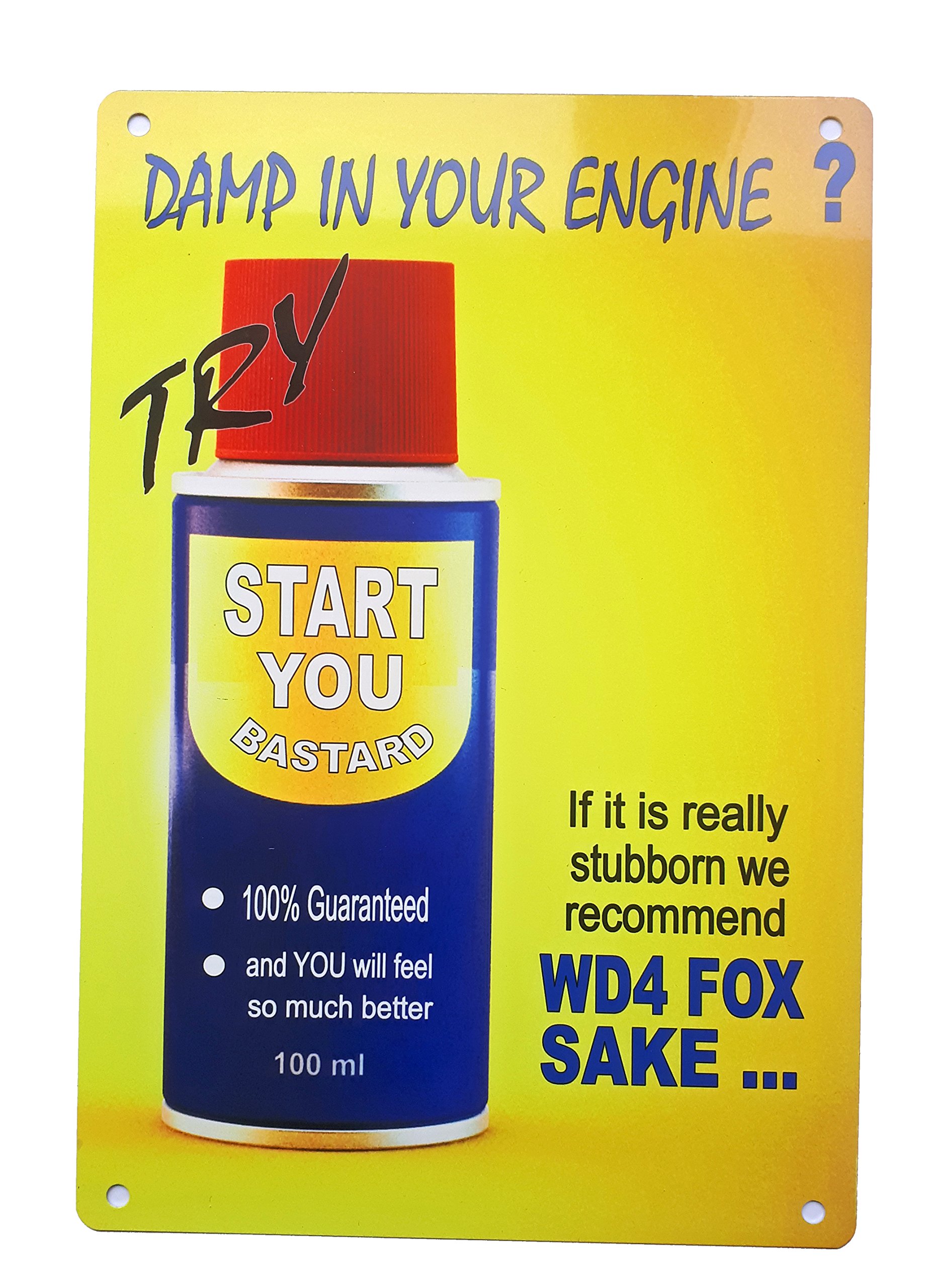 Start You Bastard printed metal sign wall art home decoration workshop garage mechanic fun humor joke