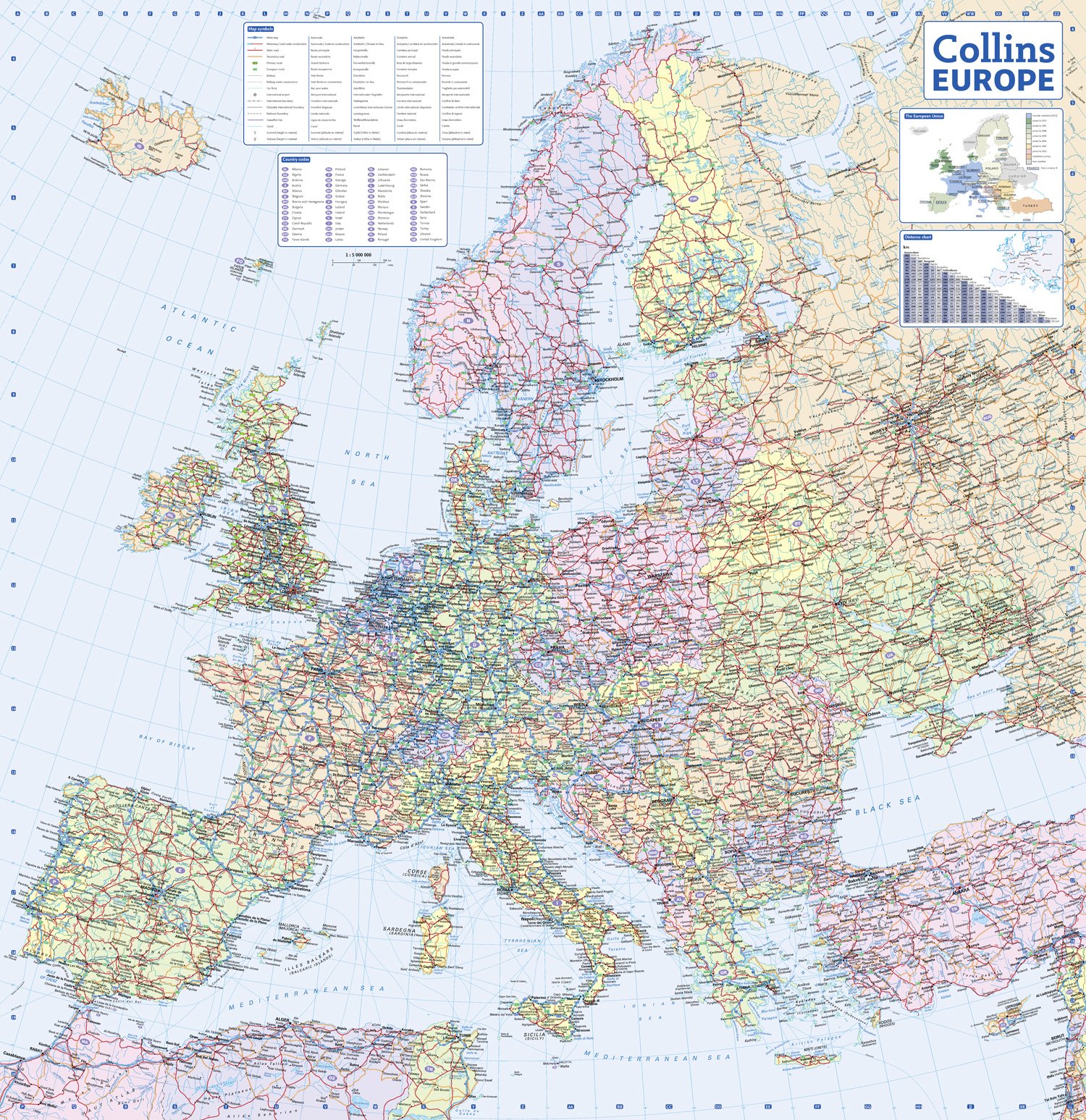 2017 Collins Map of Europe