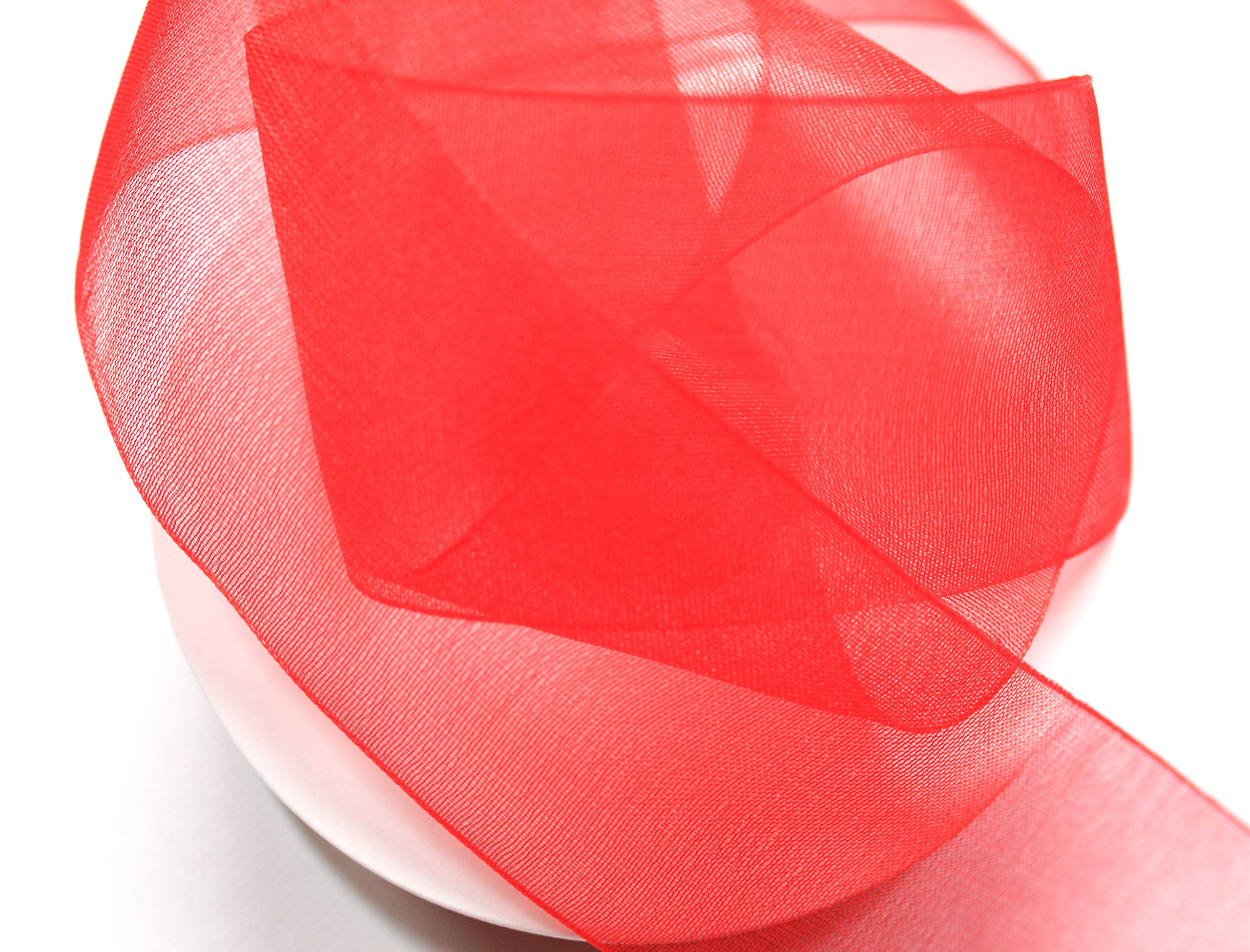 Organza lint cadeaulint oranje lint zelfkant 40mm 50m
