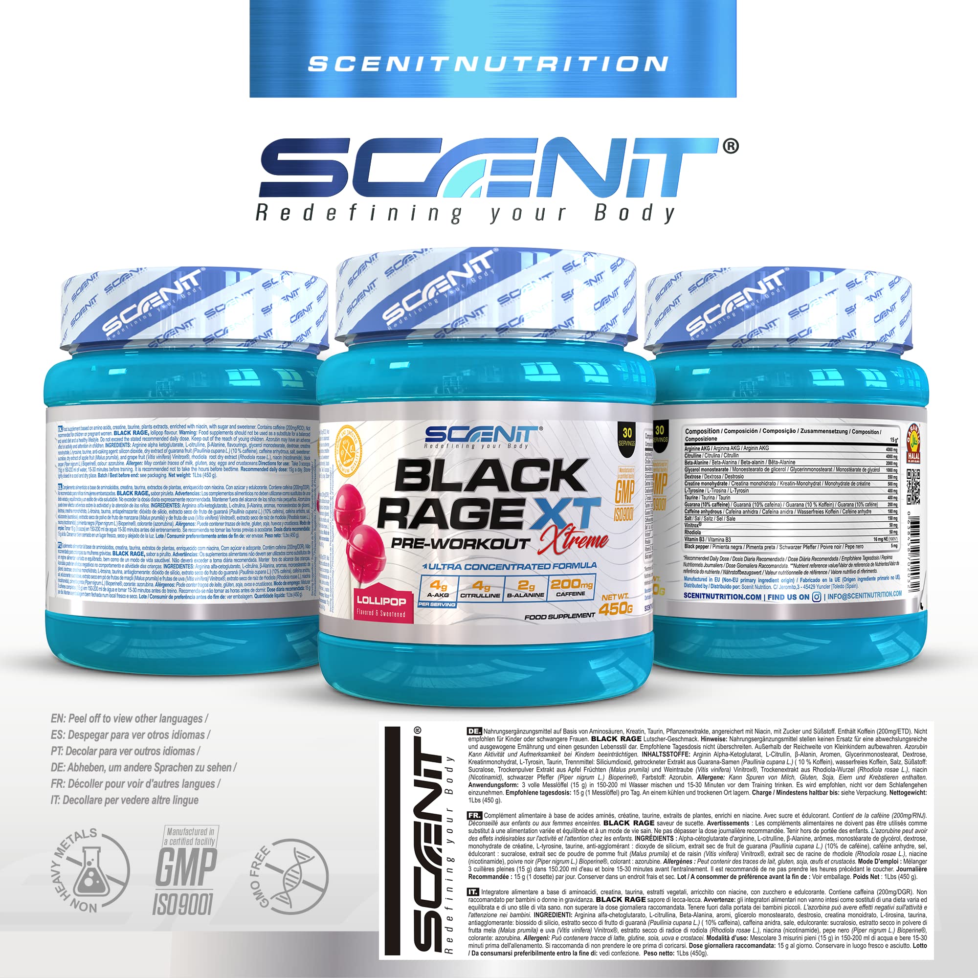 Black Rage Xtreme - 450 g - pre entrenos potentes