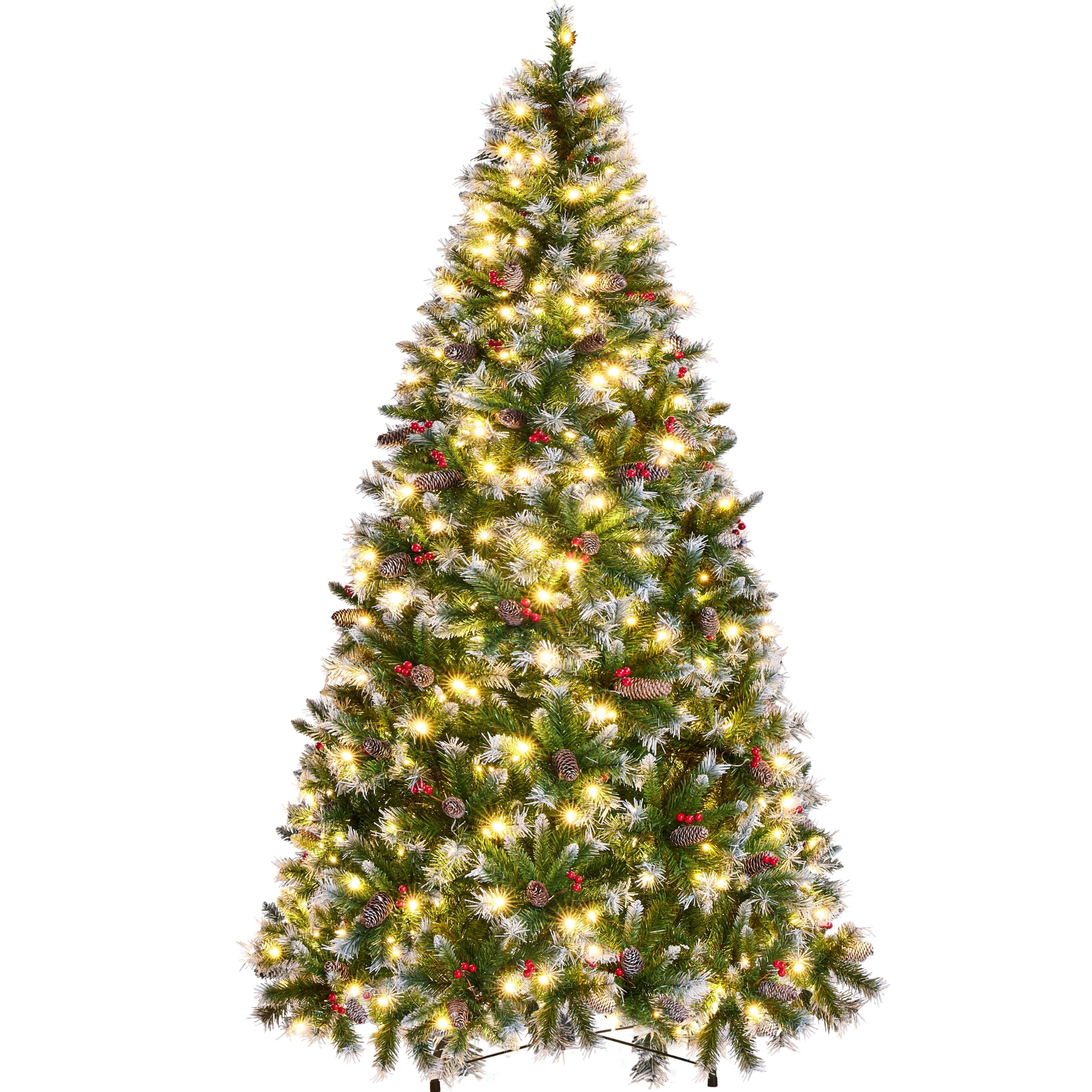 Yaheetech 5ft Pre-lit Christmas Tree with Pinecones, Warm White Lights