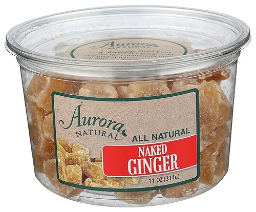 AURORA PRODUCTS Trozos de jengibre cristalizados australianos 11 onzas AURORA PRODUCTS Trozos de jengibre cristalizados australianos 11 onzas