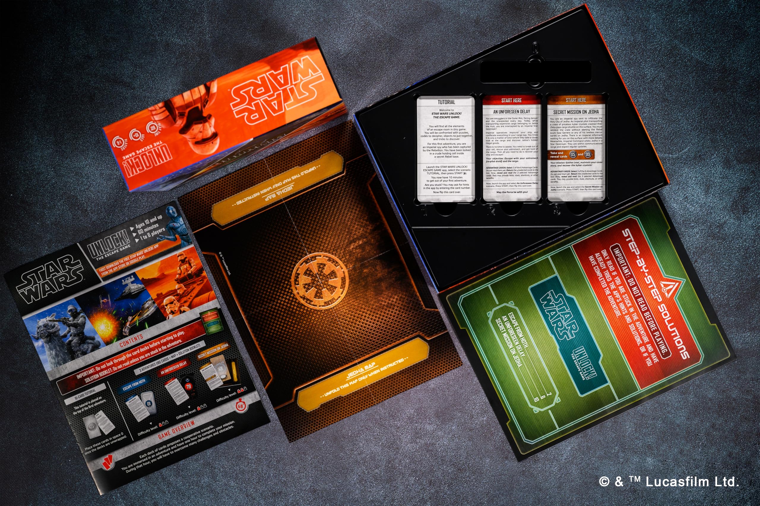 Asmodee , Unlock! Star Wars The Escape Game , Board Game , Ages 10+ , 1-6 Players , 60 Minute Playing Time