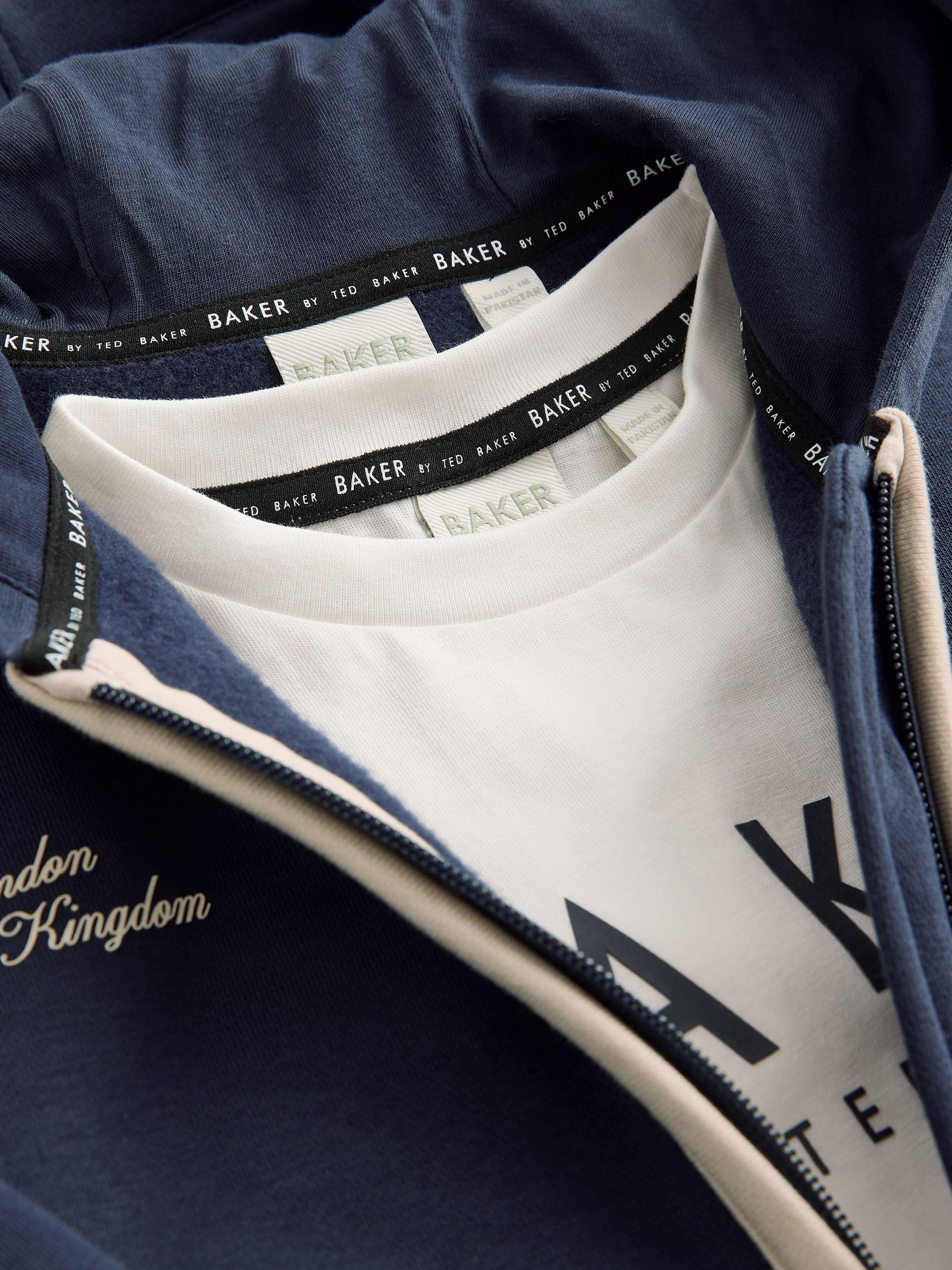 Niños Conjunto de sudadera con capucha y cremallera, camiseta y pantalones de chándal de pernera ancha