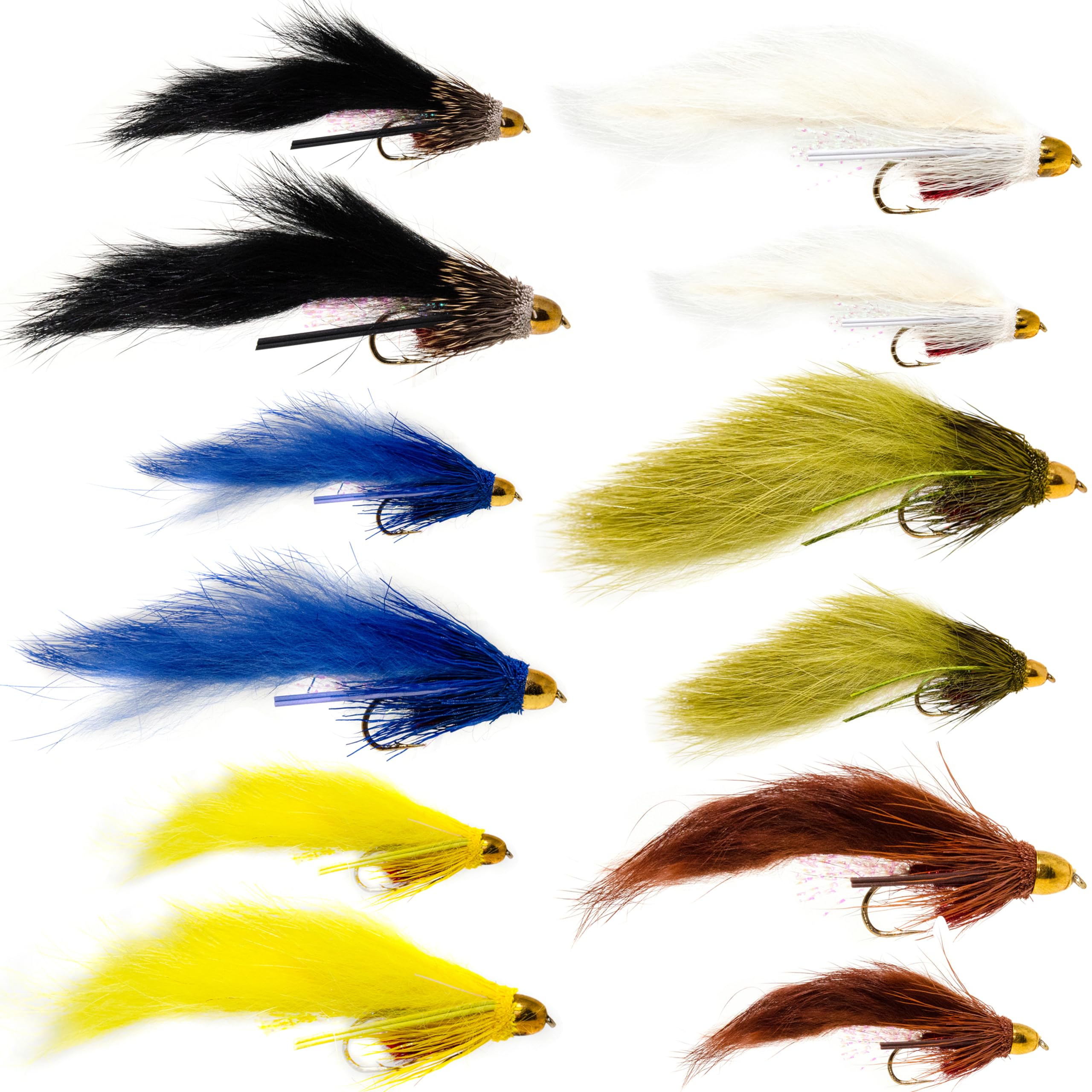 12 Conehead Bunny Muddler with Rubber Leg/Conehead Zuddler Streamer Fly Fishing Flies Assortment | Trout Flies, Bass Flies, Pike Flies