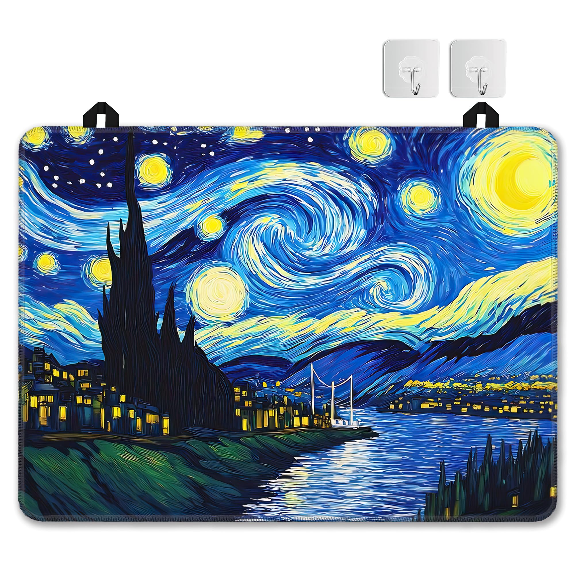 Stove Top Covers for Electric Stove,Starry Sky Flat Top Stove Cover,Abstract Country Heat Resistant Glass Top Stove Cover Protector Anti-Slip Range Covers, 28 x 20 Inch