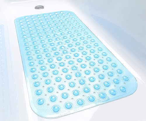 Miniatura 97 de Tapete grande antideslizante para bañera y ducha de 31 x 16 pulgadas (solo bañeras suaves/sin textura), seguro, limpio, lavable a máquina, agarre y