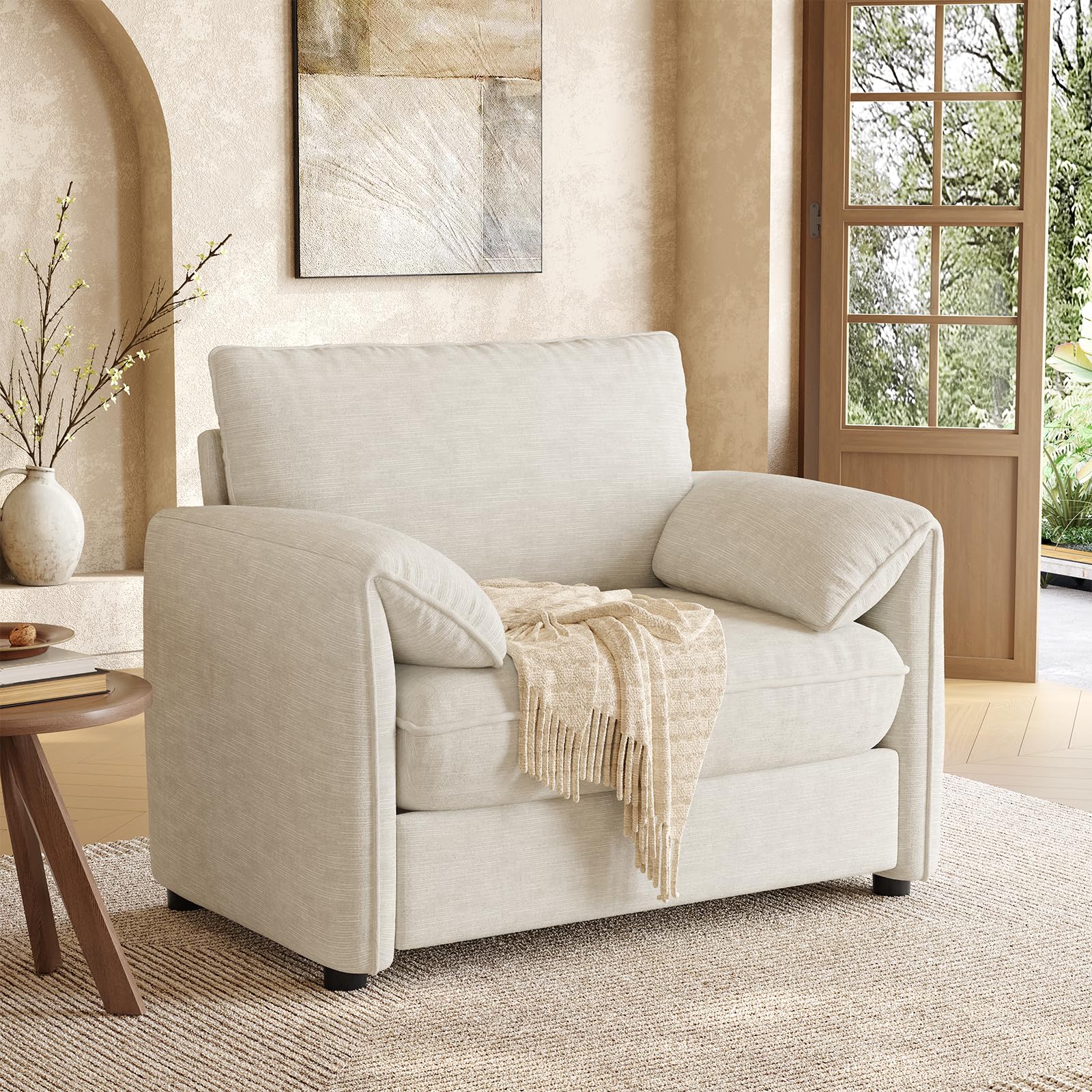 ONBRILL Oversized Chenille Armchair
