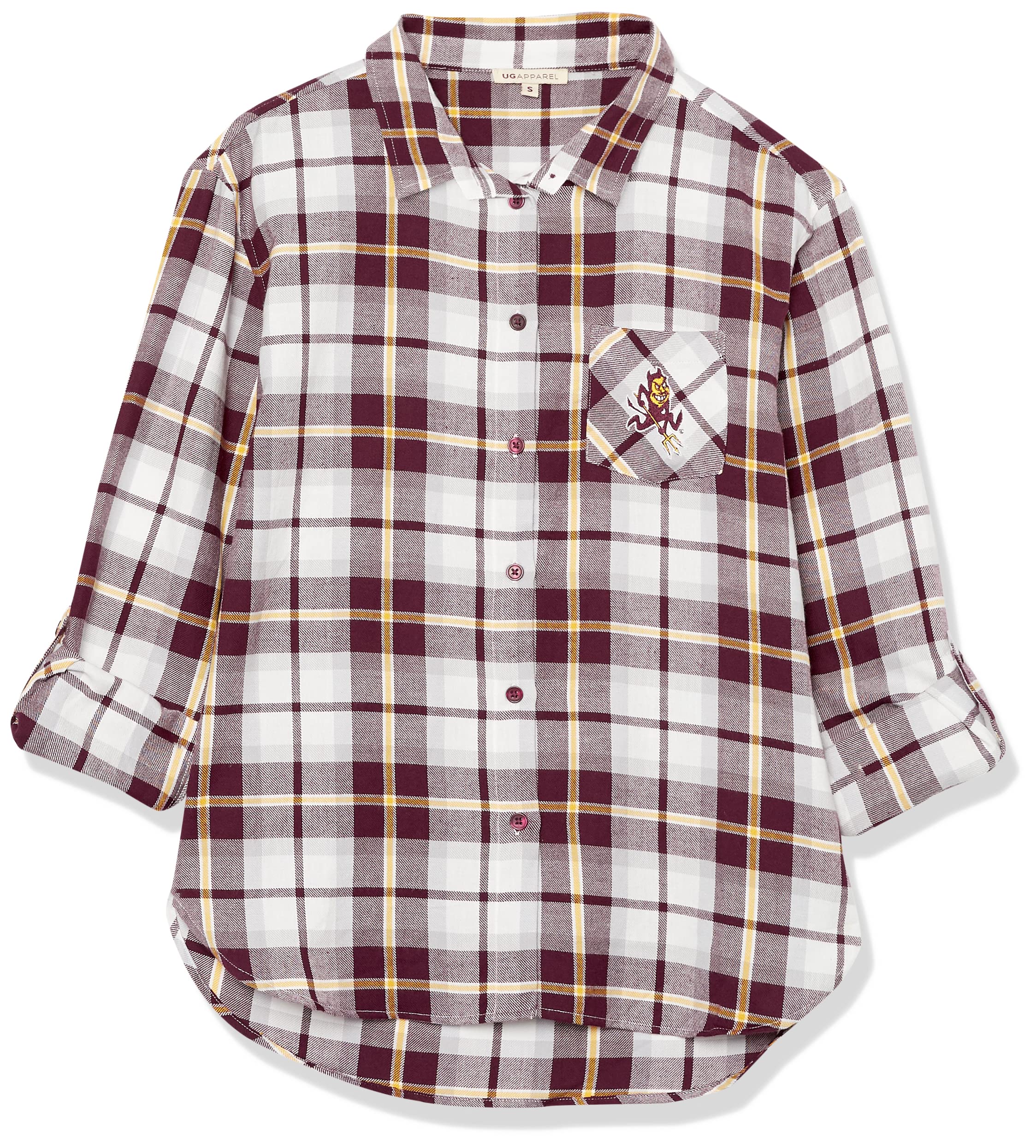 UG ApparelNCAA Womens UG Apparel Arizona State Sun Devils Boyfriend Plaid, Medium, Team Color
