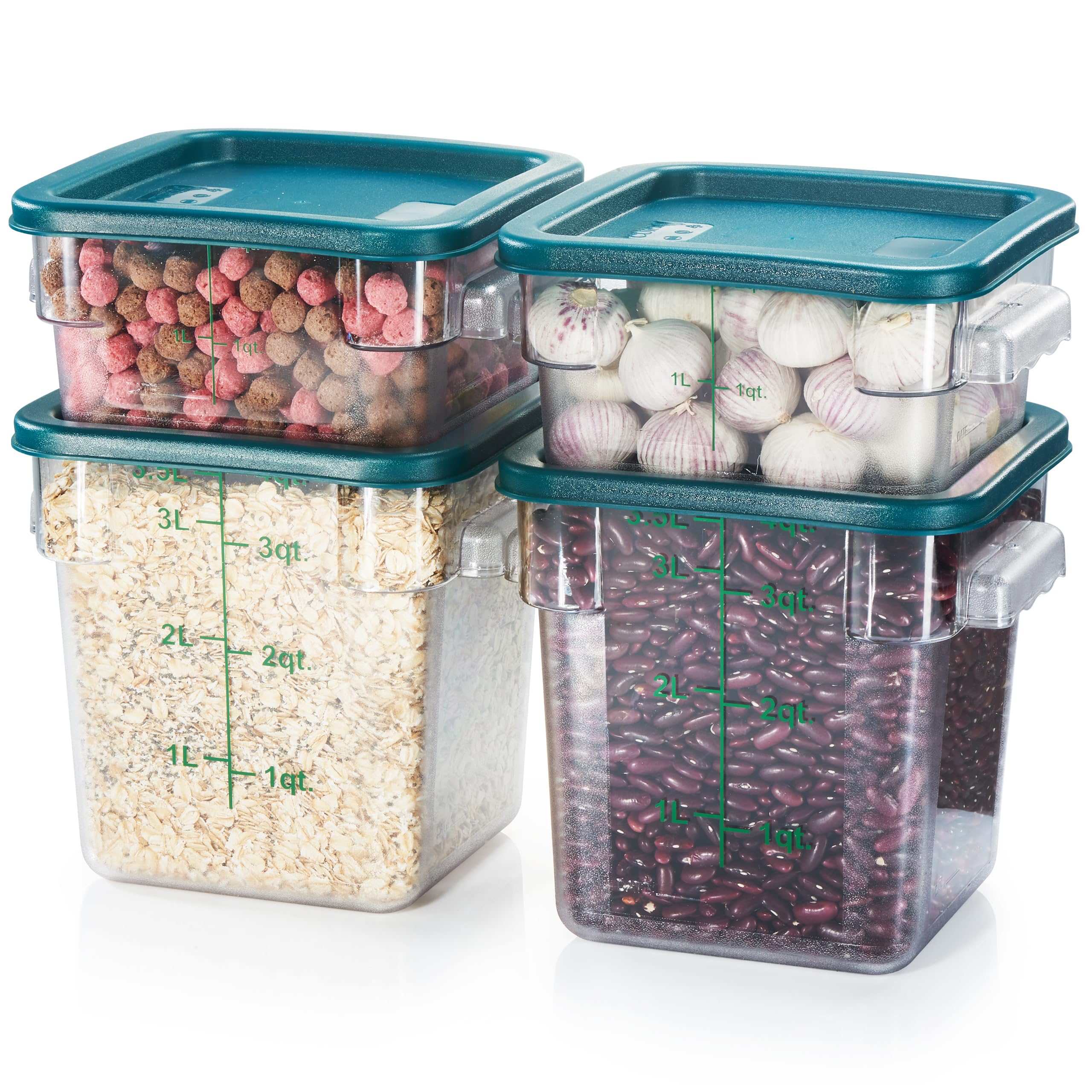 Amazon.com: CURTA 4-Pack Food Storage Containers with Green Lids
