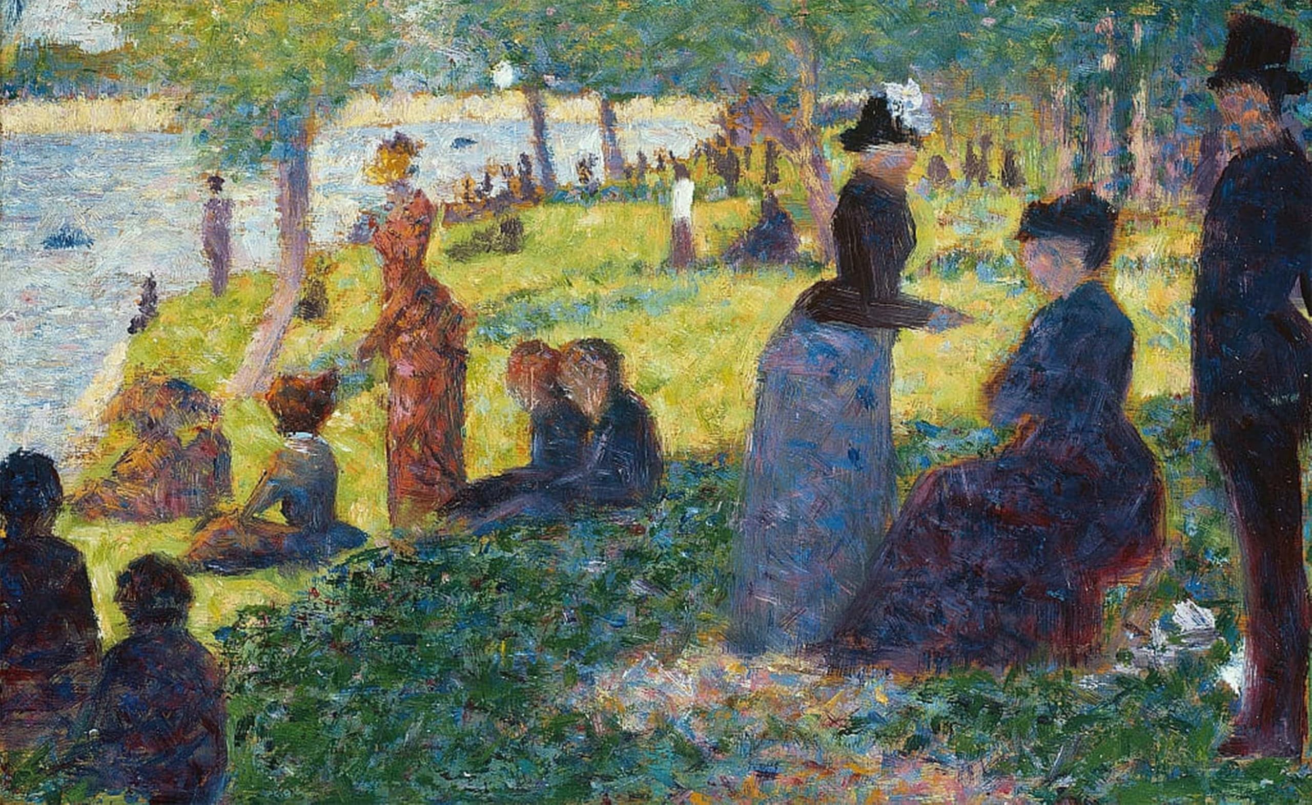 ARTXLXXBN Famous Painting Canvas Artwork Graffiti Print Oil Sketch for Lajatte by Georges Pierre Seurat Portrait Canvas Image for Home Decor 60x90cm
