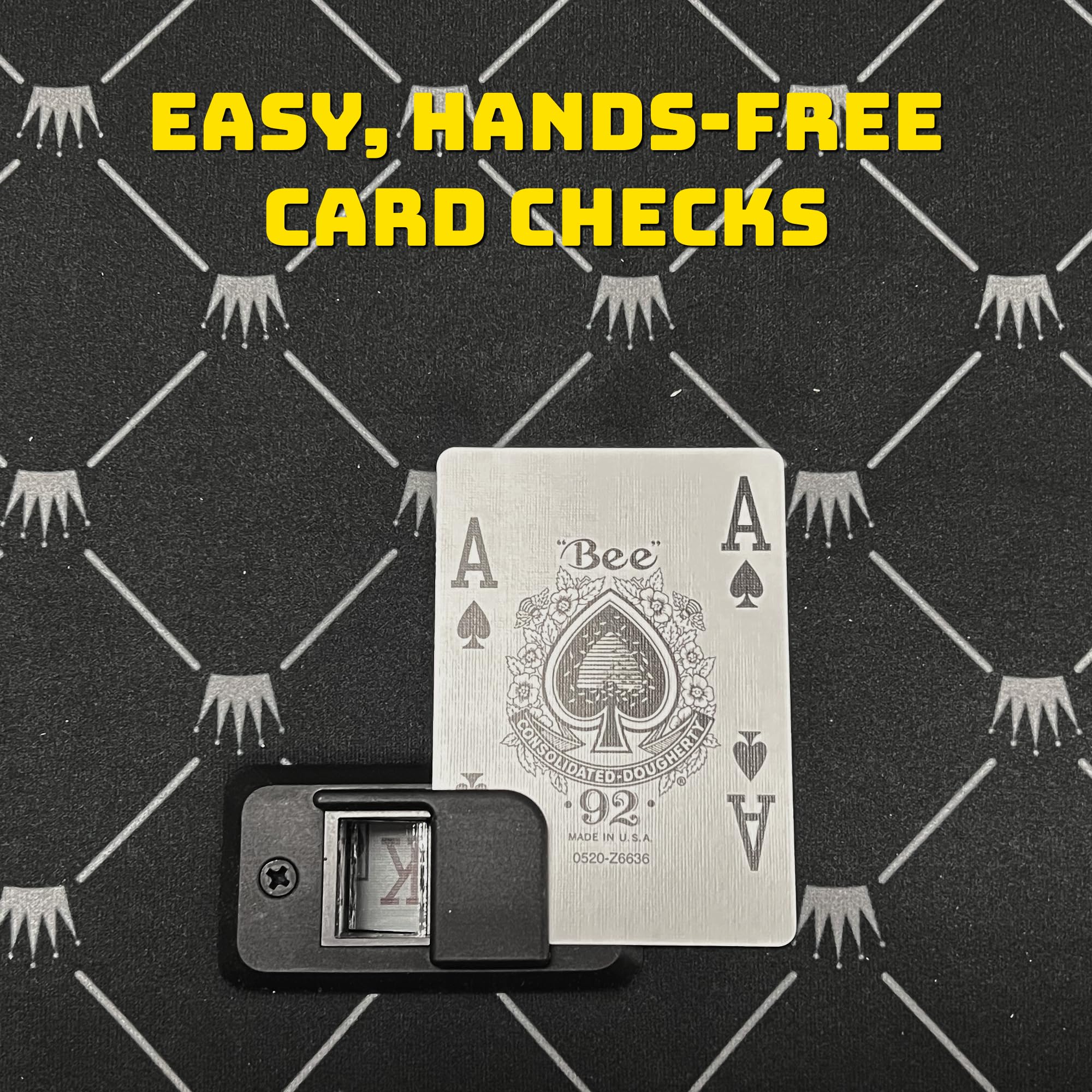 Gamers Lounge Blackjack Peeker – Table Install Dealer Card Viewer for Fair & Professional Gameplay – Casino-Style Plastic Peeking Device with Mirror