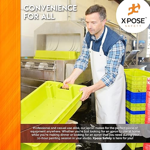 Miniatura 9 de Xpose Safety Delantal de vinilo resistente, material impermeable de grado industrial para máxima protección, trabajo de laboratorio