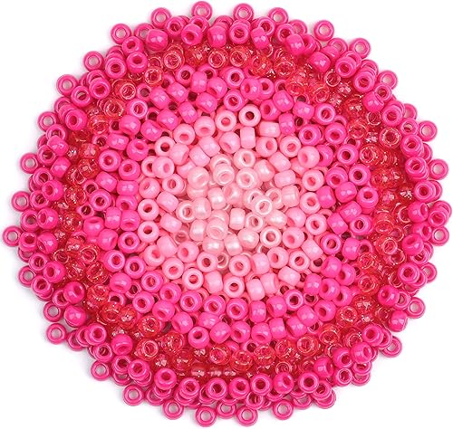 Miniatura 25 de 900 cuentas de poni para pulseras, fabricación de joyas, pulseras de amistad, de plástico, de 0.236 x 0.354 in, cuentas de otoño multicolor