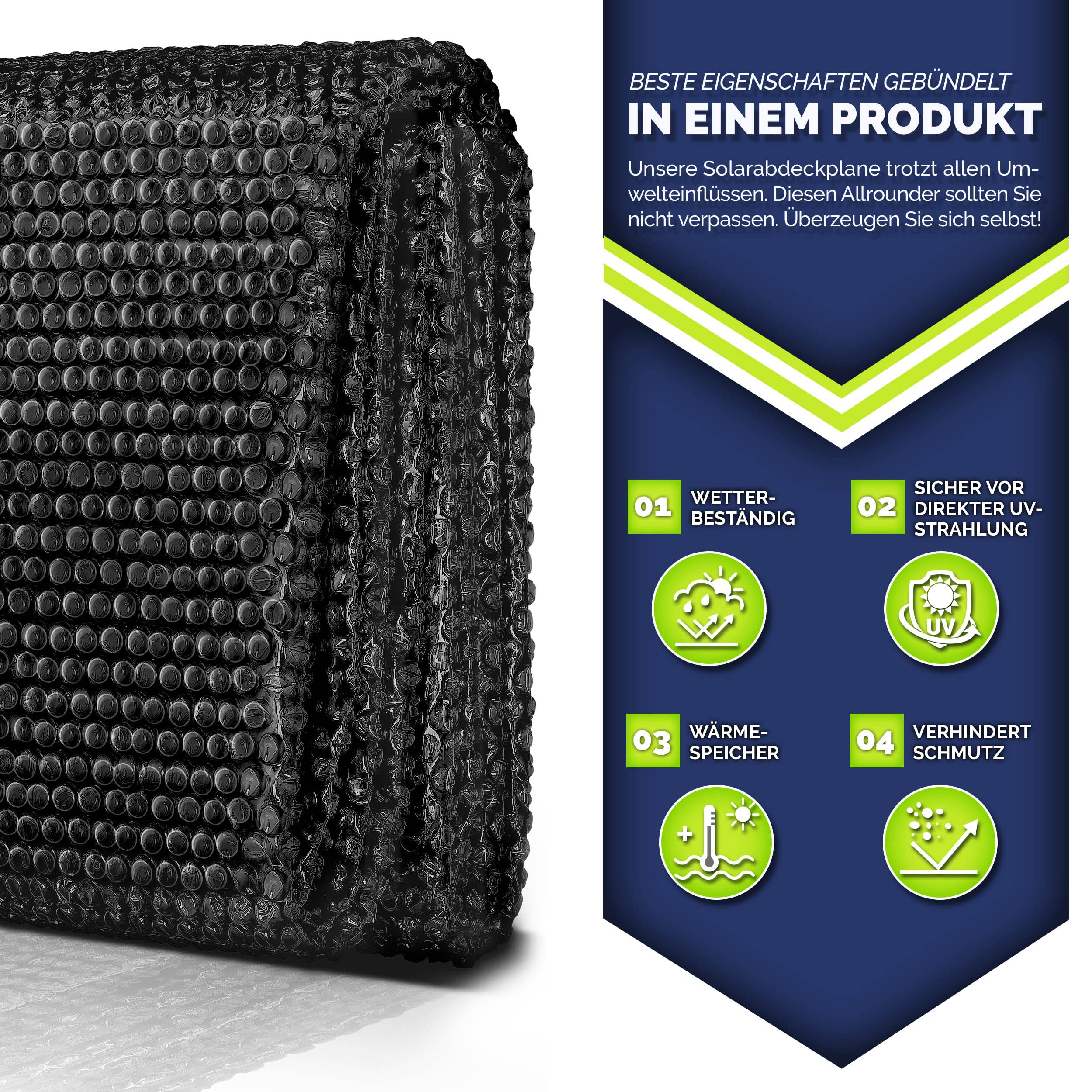 tillvex® Okrągła plandeka solarna do basenu, Ø 549 cm, folia solarna 120 µm