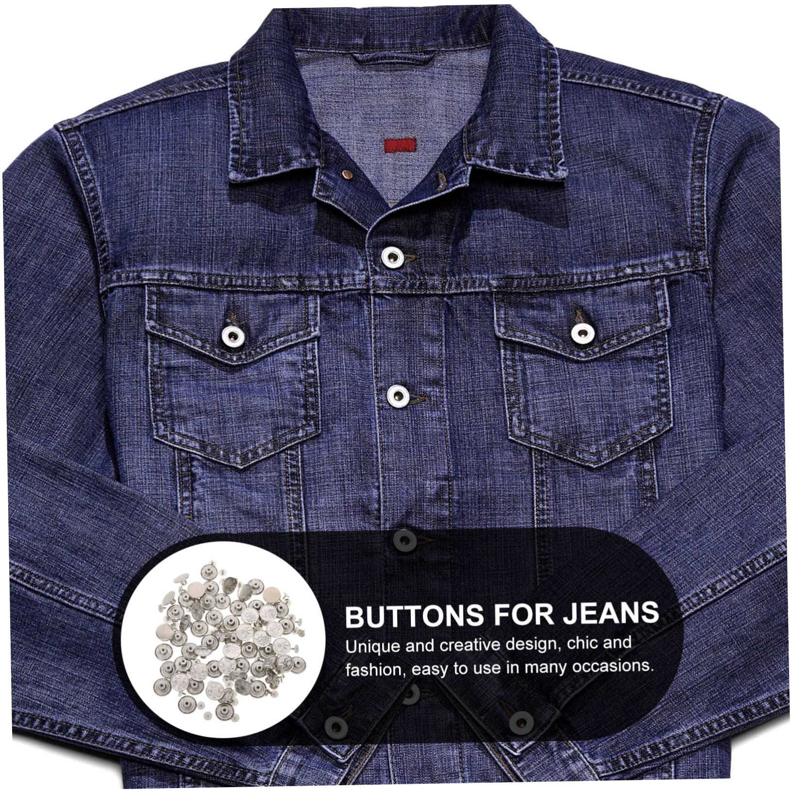 SHINEOFI 240pezzi Bottoni Per Pantaloni Chiusure Regolabili Per Vita Jeans Design Senza Chiodi Facili Da Installare e Rimuovere Per Adulti