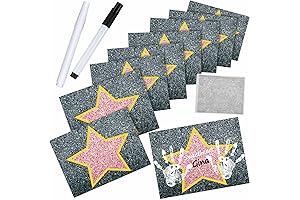51 Piece Walk of Fame Star Customization Kit (with Ink Pad & Black Marker)