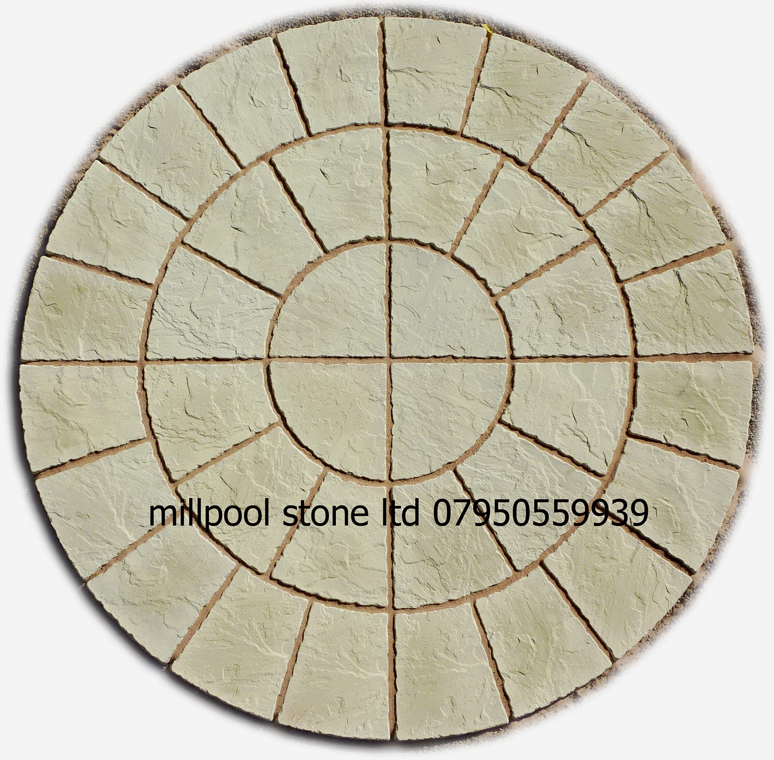 1.8m Buff Rotunda Circle slab stones garden patio feature decor landscaping building materials decorative stones concrete (Delivery Exceptions)