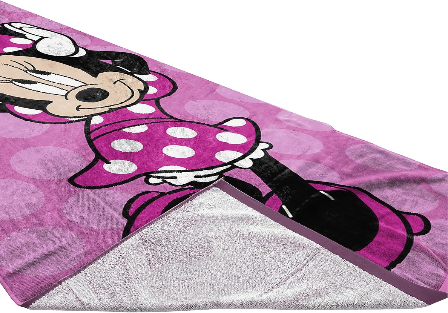 Jay Franco Disney Minnie Mouse Cheery Bath/Pool/Beach Towel - Super Soft & Absorbent Fade Resistant Cotton Towel, Measures 28 x 58 inches