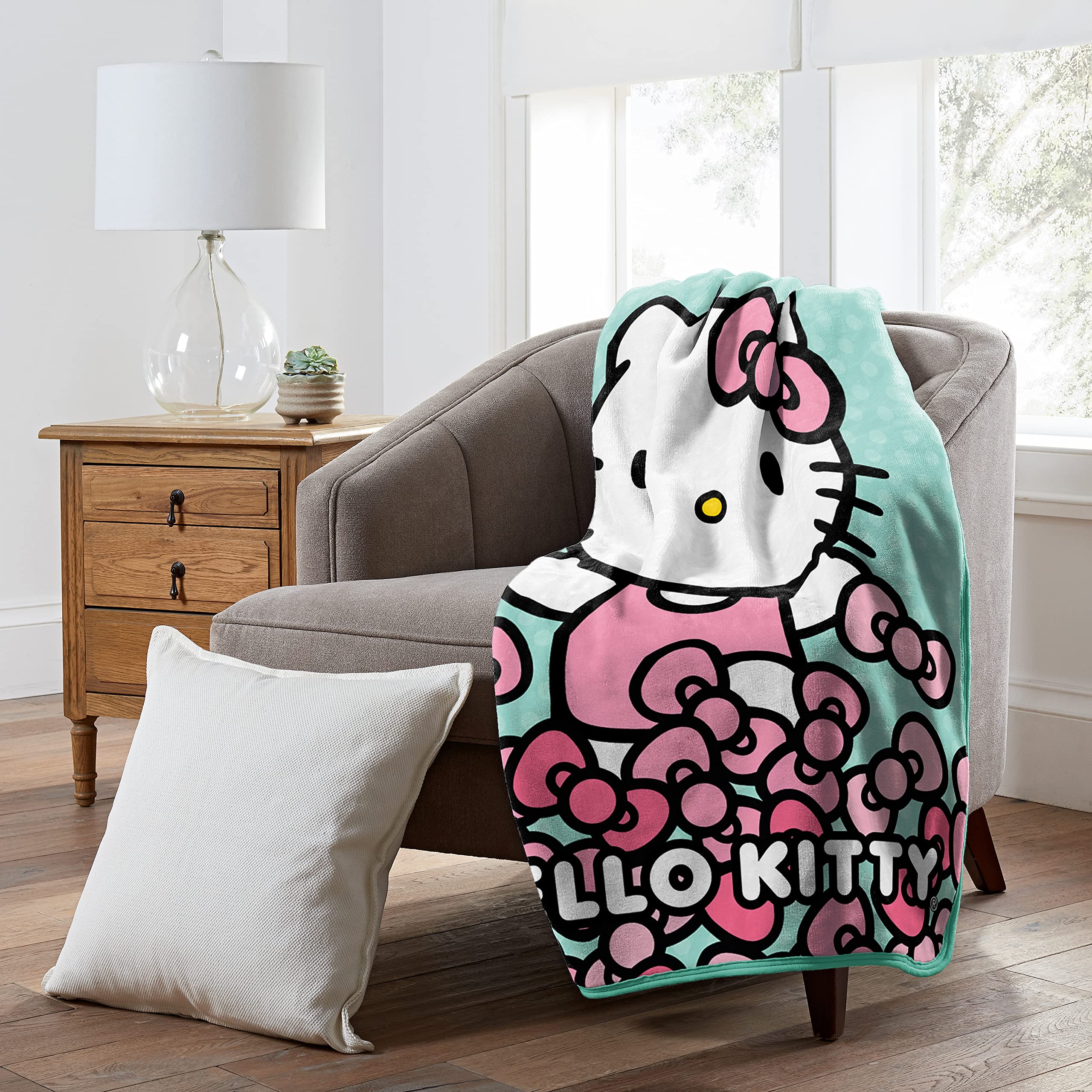 NORTHWEST Hello Kitty So Mint Silk Touch Sherpa Throw Blanket 50 X 60