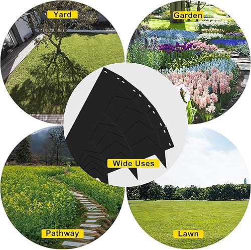 Miniatura 7 de Paquete de 5 bordes de acero para jardines, bordes de jardín de 40 x 7 pulgadas, borde de acero galvanizado flexible, borde de metal para