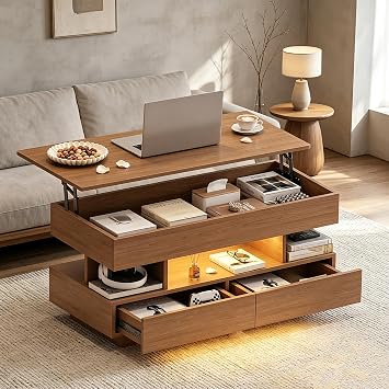 Coffee Table Lift Top Morden Lift Tabletop Coffee Table, Brown