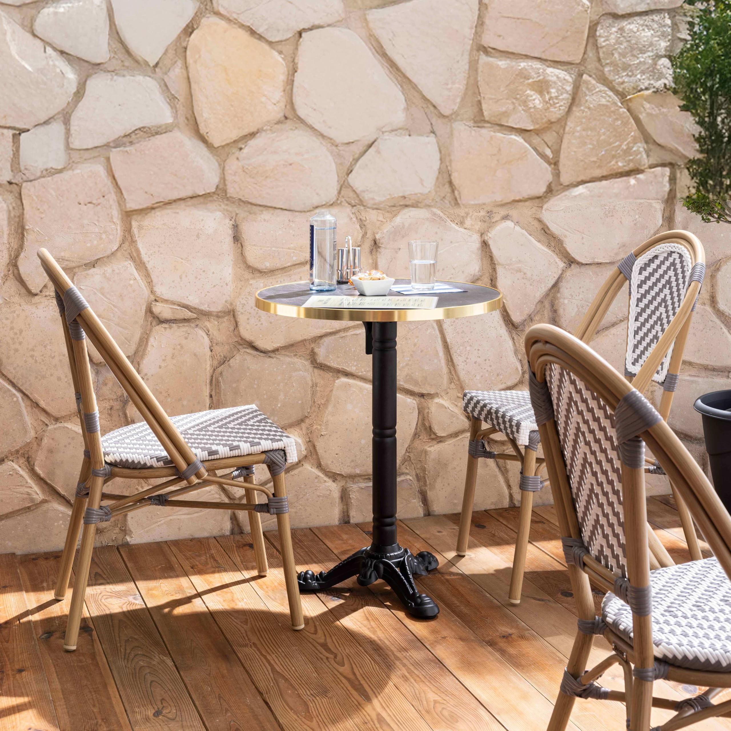 Oviala Chaise de terrasse en Aluminium et rotin synthétique