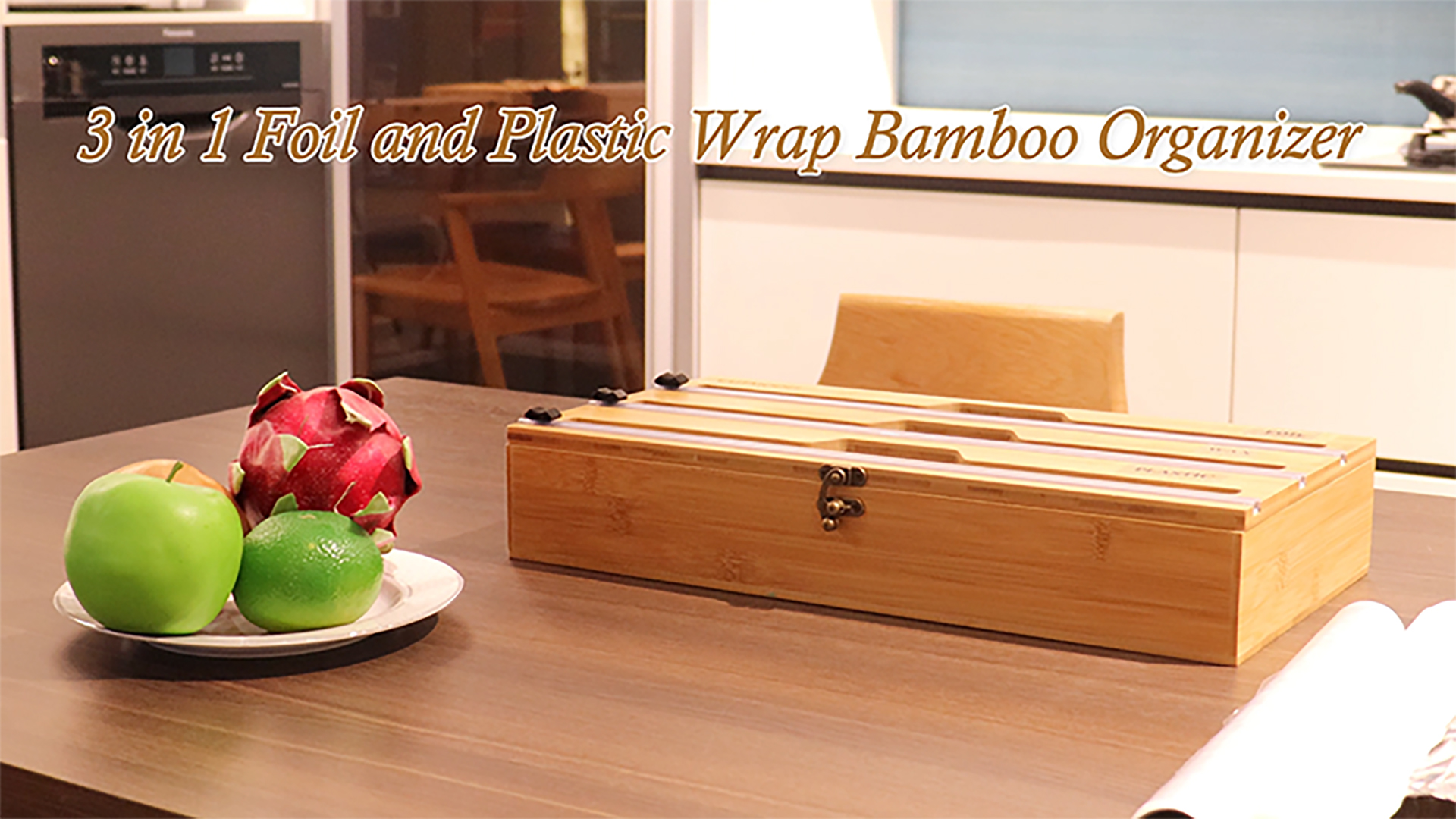 Amazon.com: CutModel 3 in 1 Bamboo Plastic Wrap Dispenser with