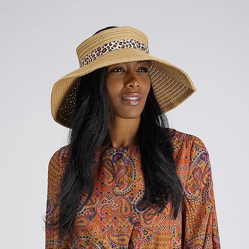 Miniatura 6 de Jessica Simpson Sombrero de visera de paja plegable para mujer