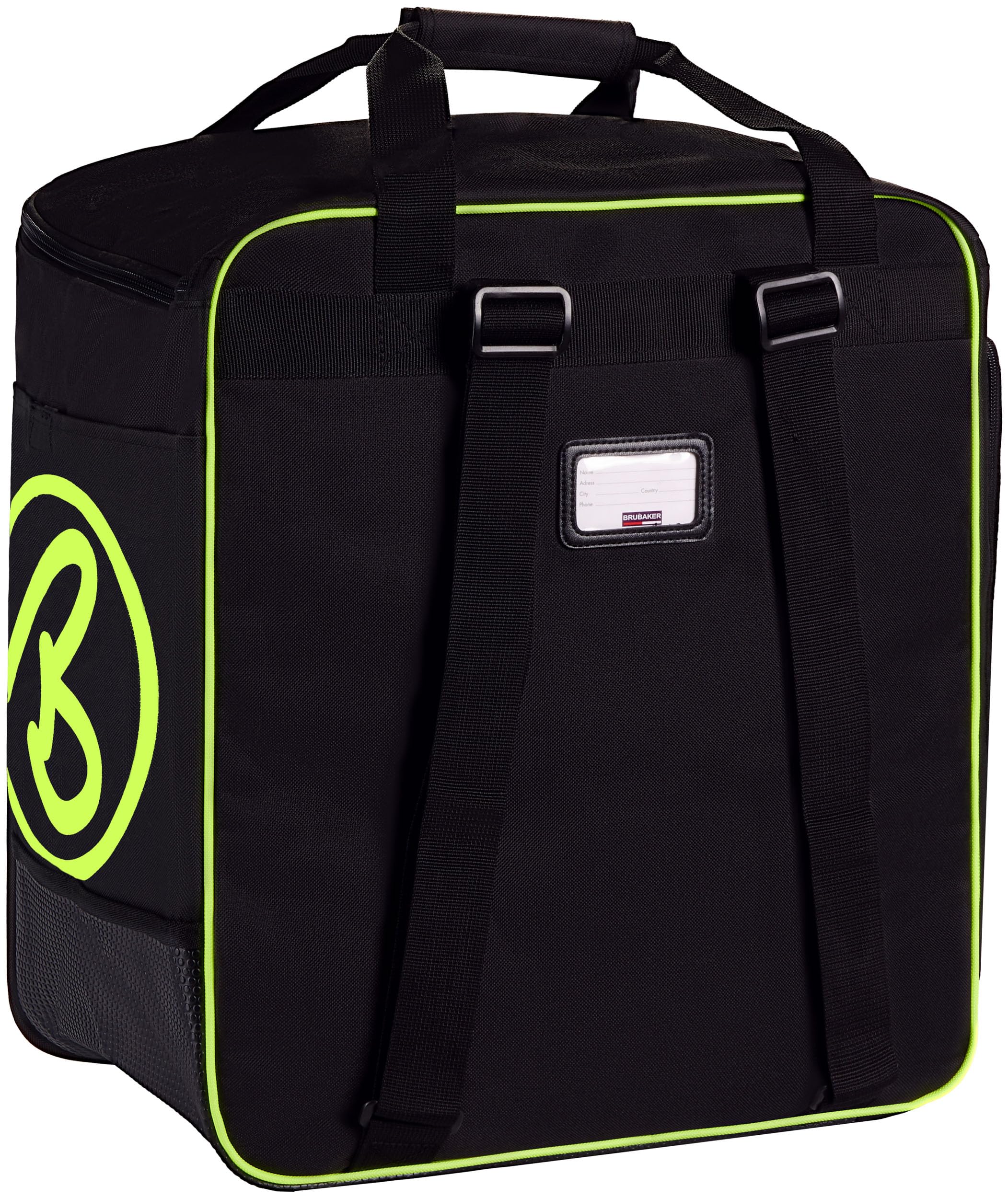 BRUBAKER Sac à Chaussures de Ski Sac Casque Sac à Dos Ski Noir Jaune Fluo