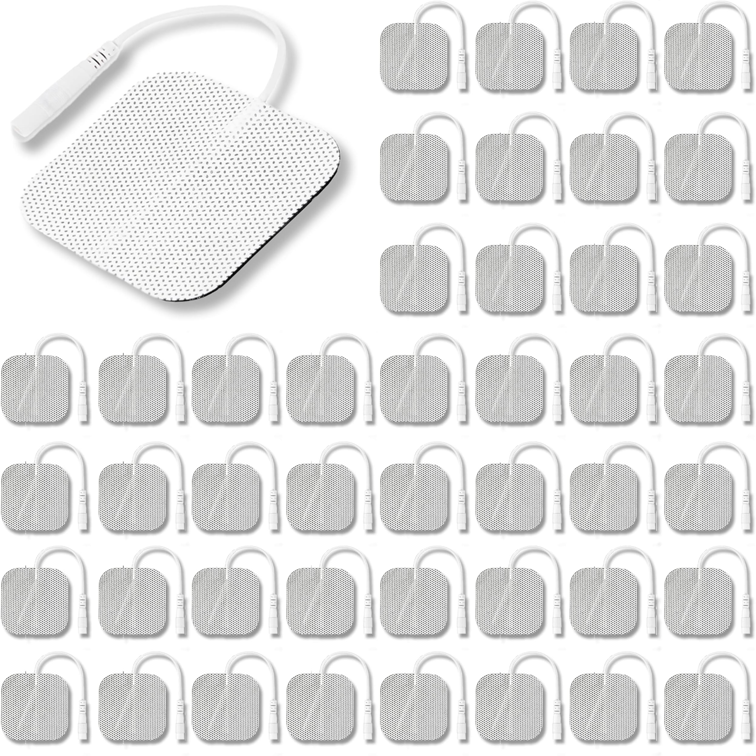 Syrtenty TENS Unit Pads 2x2 44 pcs Reusable Replacement Electrode Patches for Electrotherapy