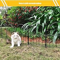 Vista 9 de Valla de Jardín, 22 pulgadas (Alto) x 10.83 pies (Largo) Valla de Metal Arqueada Resistente al Óxido Sin Excavación Borde de Valla de Jardín, Estaca