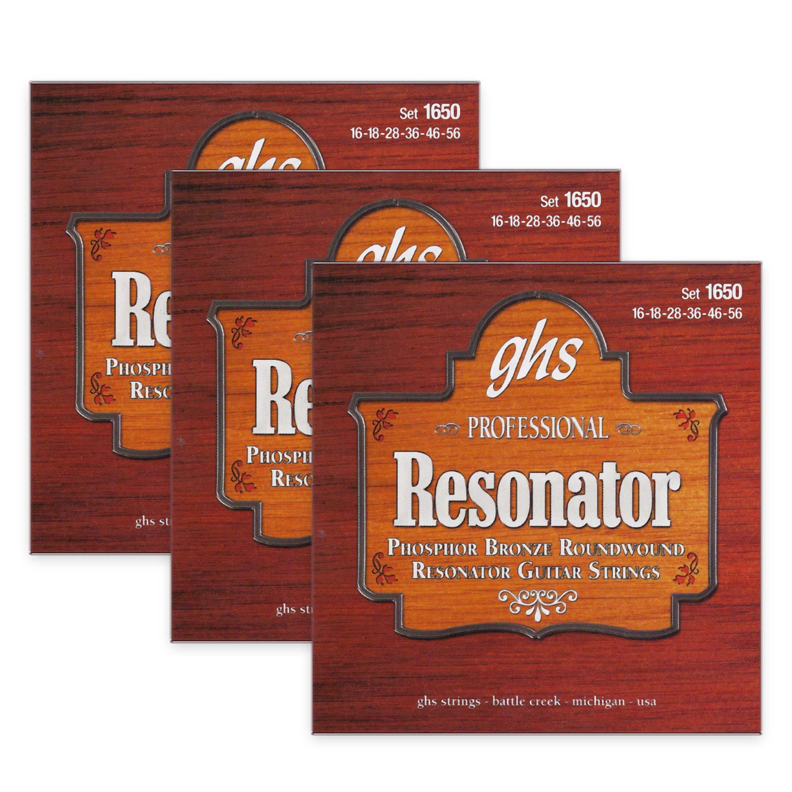 GHS Strings Resonator Gitarrensaiten-Set 1650 – Phosphorbronze, quadratischer Hals & Rundhalsausschnitt, Dobro/Lap Steel, Bluegrass & Slide Gitarre, langanhaltender Ton, kraftvolle Projektion