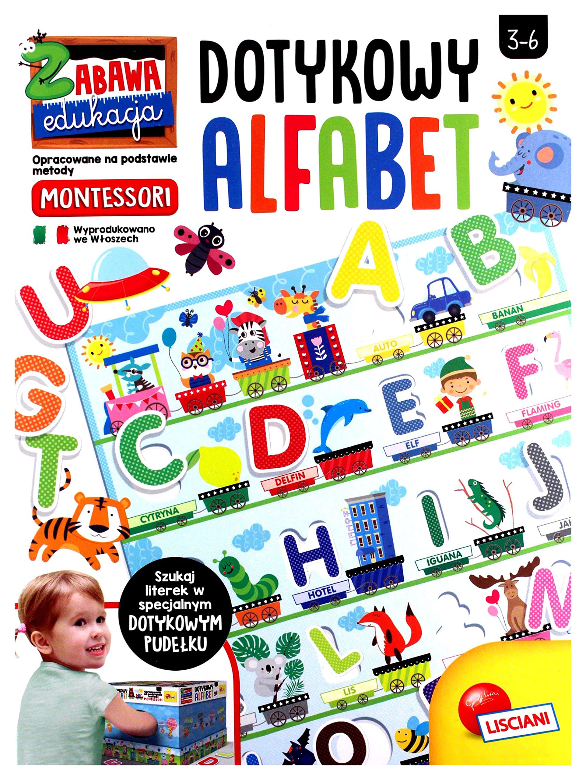 Lisciani Montessori Touch Alphabet, learning letters, reading and writing introduction, children's game, 3+
