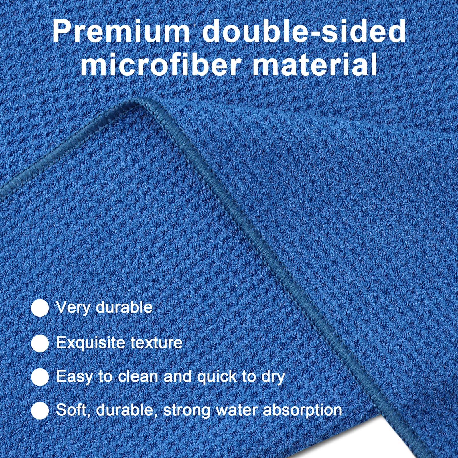 Paquete de 3 toallas de golf de microfibra, con patrón de gofre, para bolsas de golf para hombres (16 x 16 pulgadas) con clip de mosquetón (gris, azul, negro)