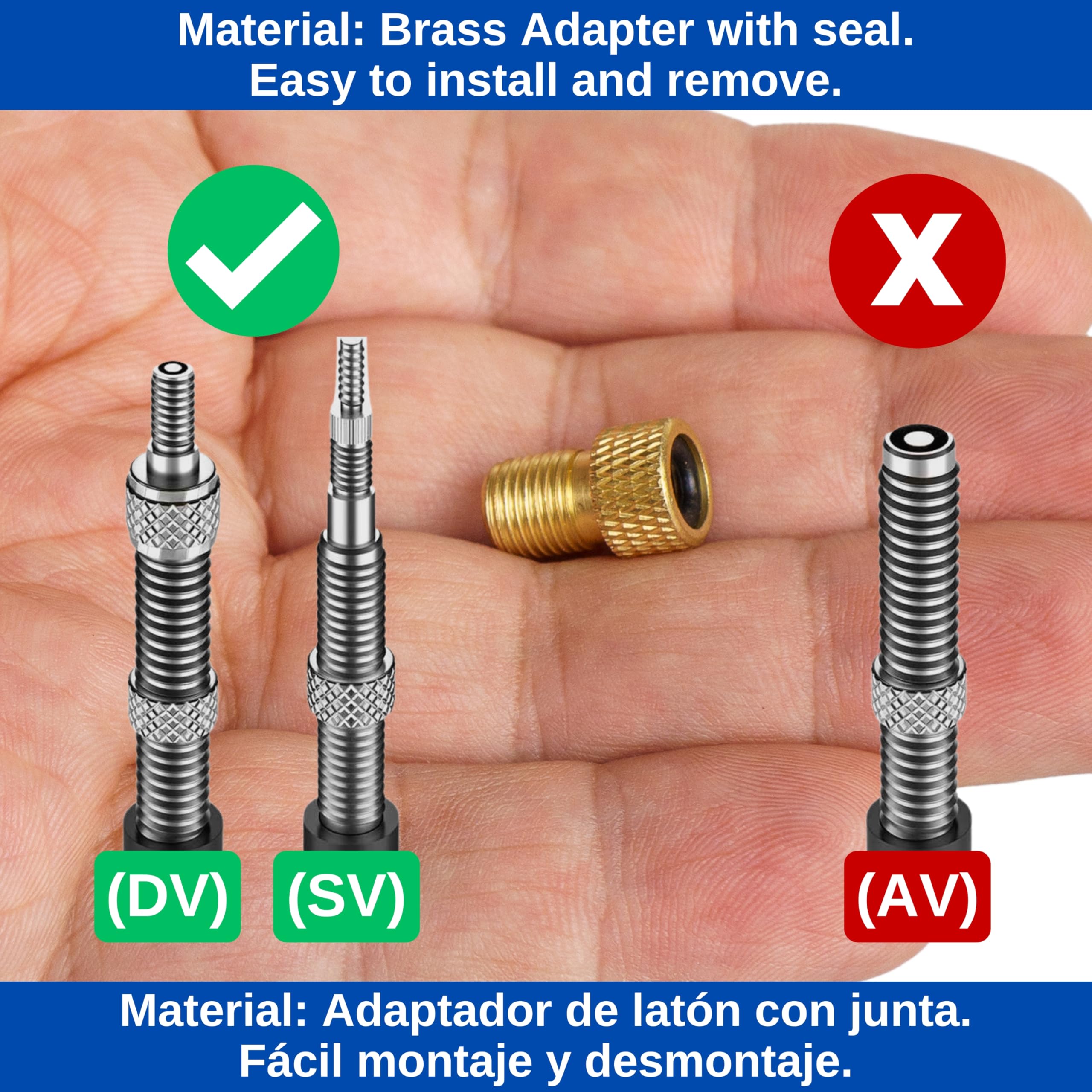 Lot De 3 Adaptateurs Valve Vélo - Conversion DV/SV Vers AV - Pour Pompe Station Service Et Compresseur