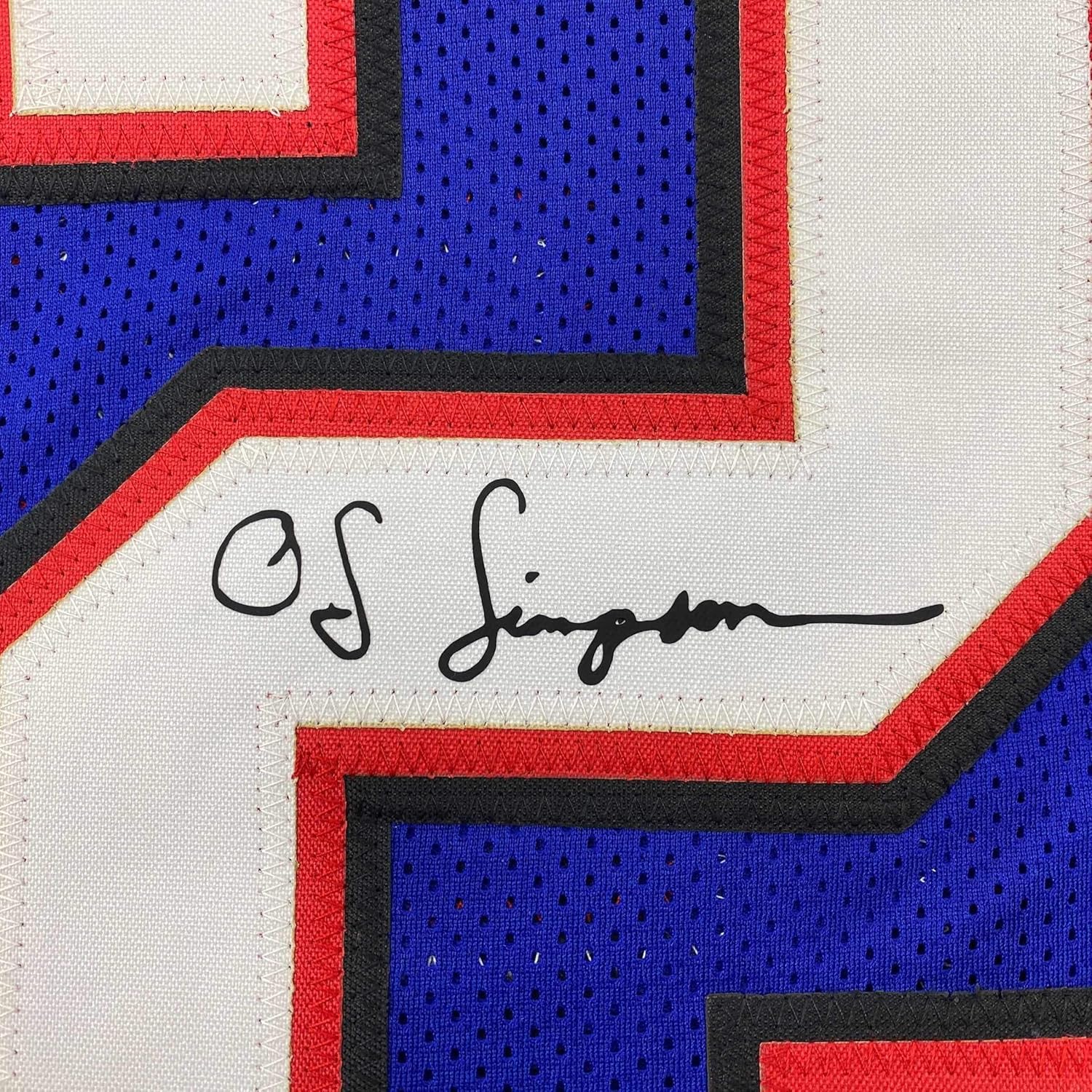 Facsimile Autographed OJ O.J. Simpson Buffalo Blue Reprint Laser Auto Football Jersey Size Men's XL